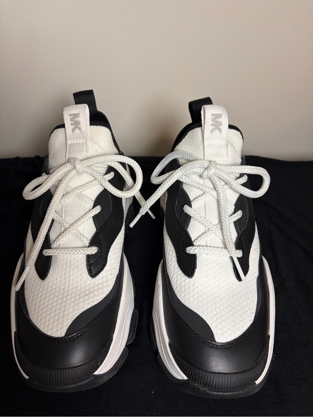 Michael Kors Kids Black and White Athletic Lace-Up Sneakers